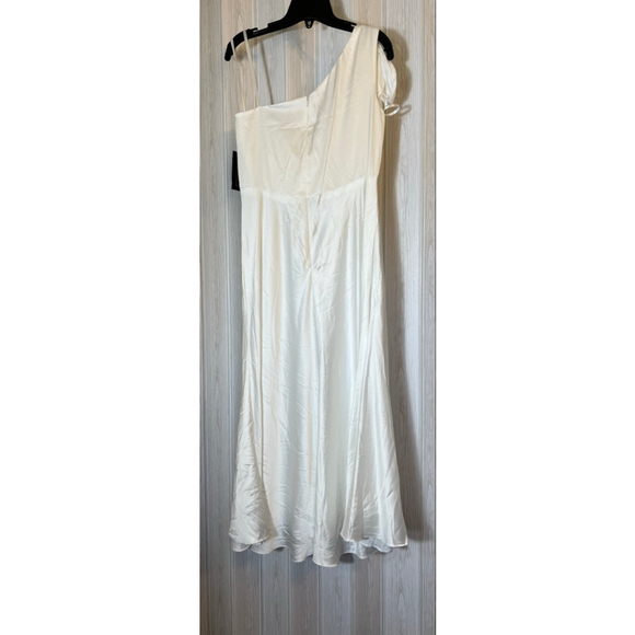 NWT IEENA for Mac Duggal White Satin One Shoulder Dress Size 10 - Picture 8 of 11
